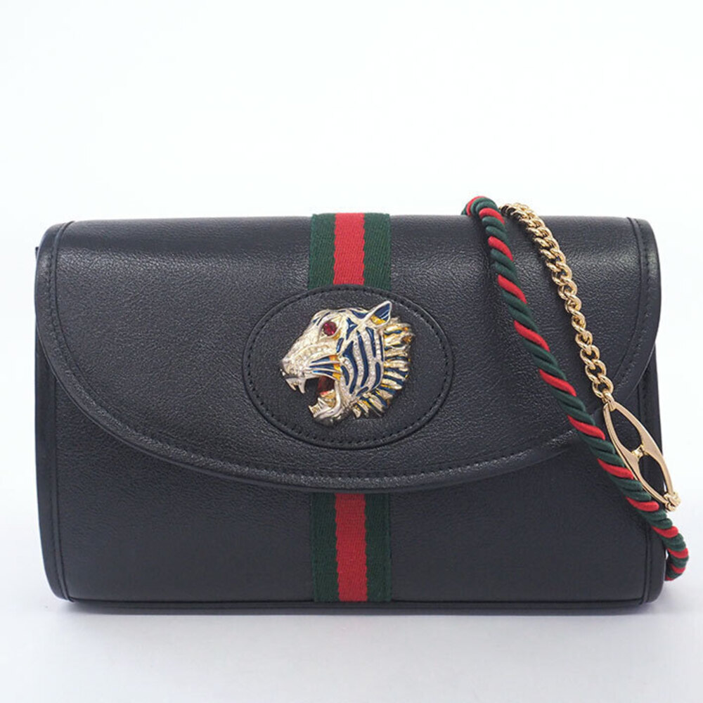 Gucci Tiger Head Raja Web Chain Shoulder Bag Broadway